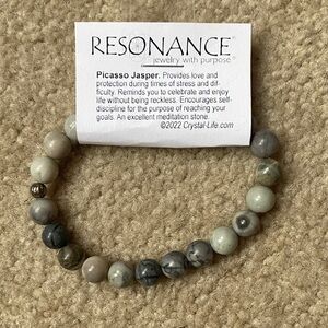Picasso Jasper Bracelet - Gray and Cream